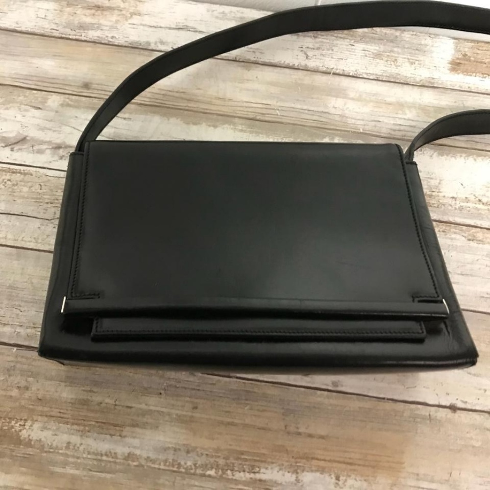 CAMPANILE MADE IN ITALY BLACK LEATHER SHOULDER BAG - Picture 2 of 6